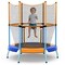 Kids Trampoline with Safety Net, Zipper Door and Heavy-Duty Frame